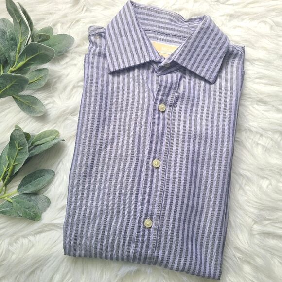 MICHAEL Michael Kors Men's Striped Dress Shirt Medium - Picture 1 of 9